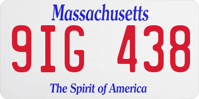 MA license plate 9IG438
