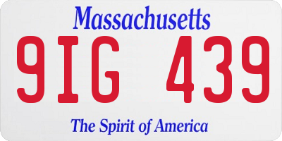 MA license plate 9IG439
