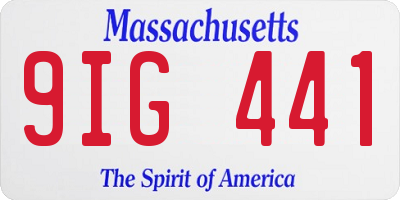 MA license plate 9IG441