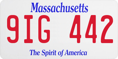 MA license plate 9IG442