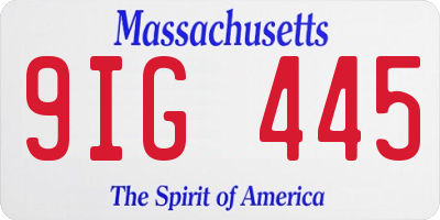 MA license plate 9IG445