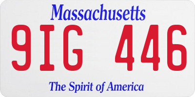 MA license plate 9IG446