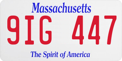 MA license plate 9IG447