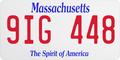 MA license plate 9IG448