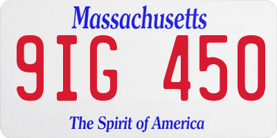 MA license plate 9IG450