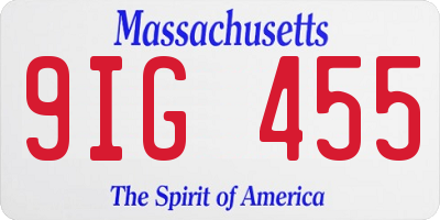 MA license plate 9IG455