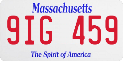 MA license plate 9IG459