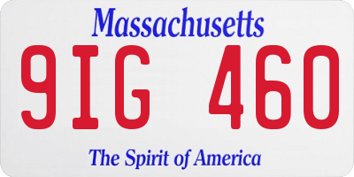 MA license plate 9IG460