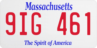 MA license plate 9IG461