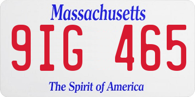 MA license plate 9IG465