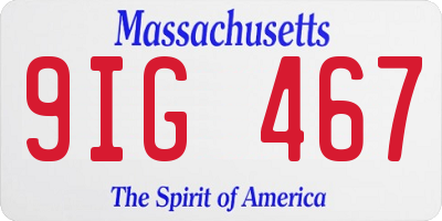 MA license plate 9IG467