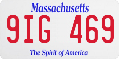 MA license plate 9IG469