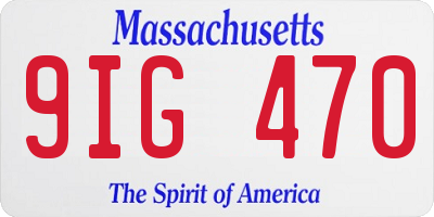 MA license plate 9IG470