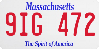MA license plate 9IG472