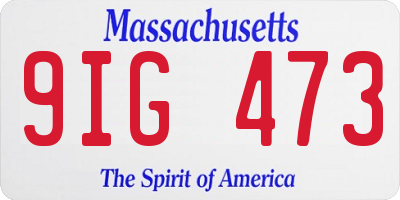 MA license plate 9IG473