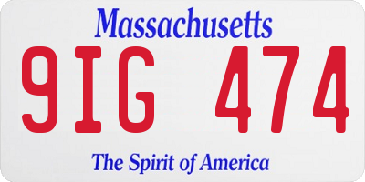 MA license plate 9IG474