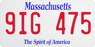 MA license plate 9IG475