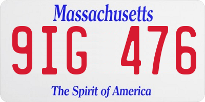 MA license plate 9IG476