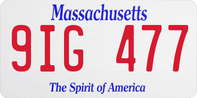 MA license plate 9IG477