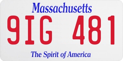 MA license plate 9IG481