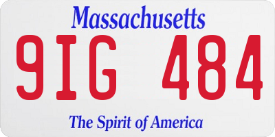 MA license plate 9IG484