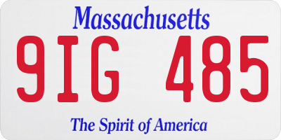 MA license plate 9IG485