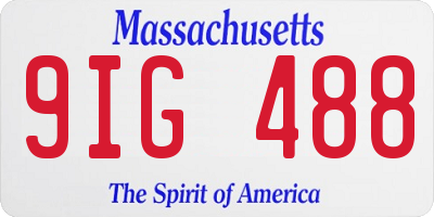 MA license plate 9IG488