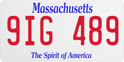 MA license plate 9IG489