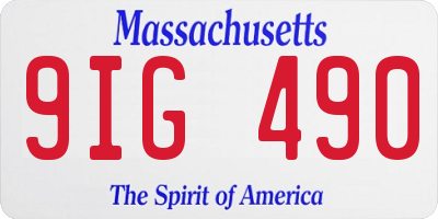 MA license plate 9IG490