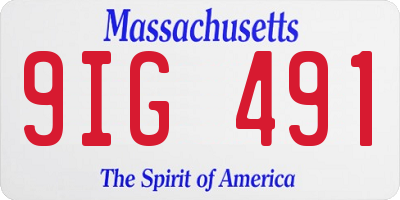 MA license plate 9IG491