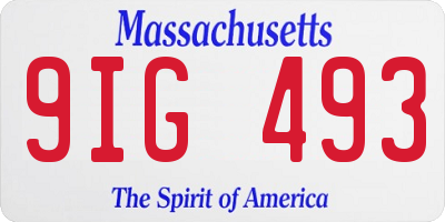 MA license plate 9IG493