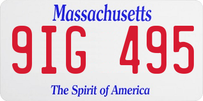 MA license plate 9IG495