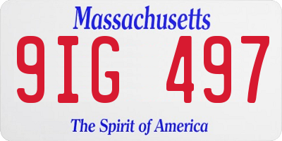 MA license plate 9IG497