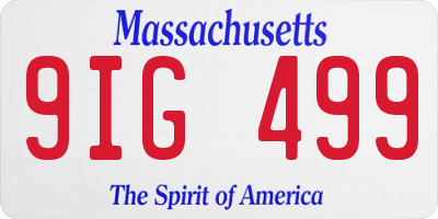MA license plate 9IG499