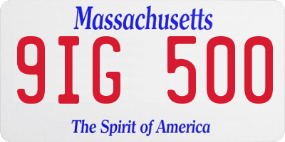 MA license plate 9IG500