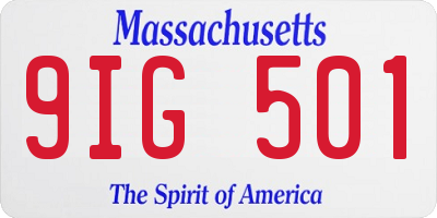 MA license plate 9IG501