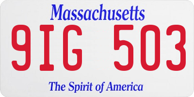 MA license plate 9IG503