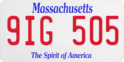 MA license plate 9IG505