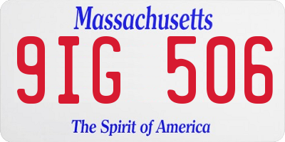 MA license plate 9IG506