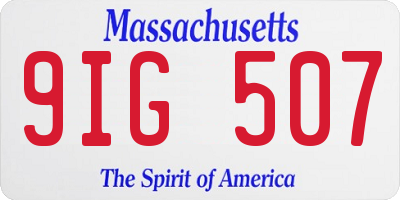 MA license plate 9IG507