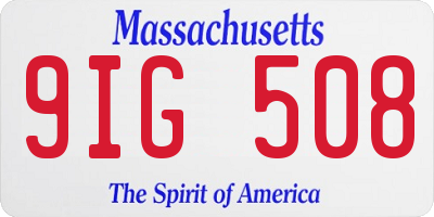 MA license plate 9IG508