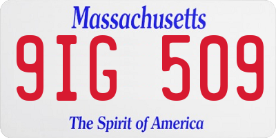 MA license plate 9IG509