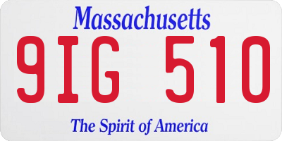 MA license plate 9IG510