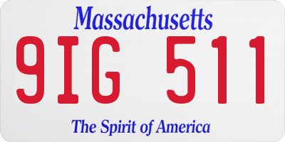 MA license plate 9IG511