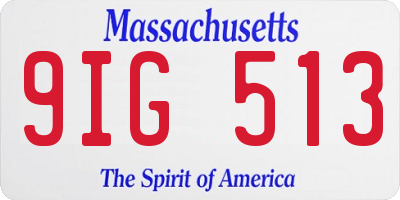 MA license plate 9IG513