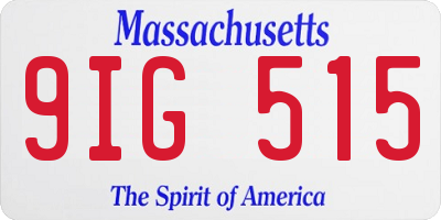 MA license plate 9IG515