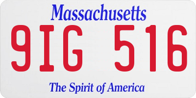 MA license plate 9IG516