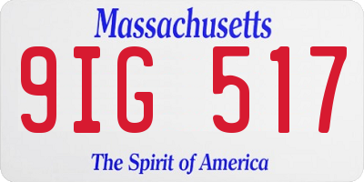 MA license plate 9IG517