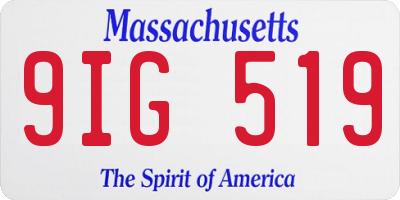 MA license plate 9IG519