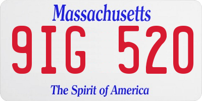 MA license plate 9IG520